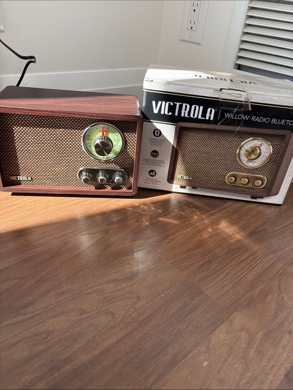 Victrola Willow Bluetooth Radio in Brown Wood Finish